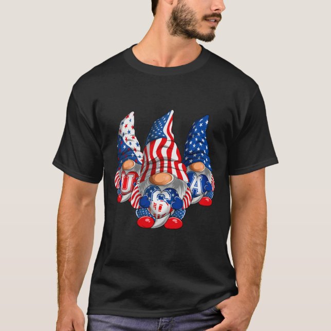 American Patriotic Gnomes USA 4. Juli T-Shirt (Vorderseite)