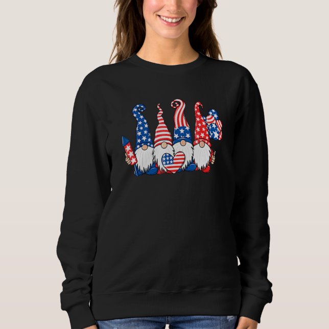 American Patriotic Gnomes Usa Independence Day 4. Sweatshirt (Vorderseite)