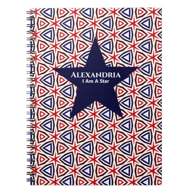 American Patriotic Star Red White Blue Pattern Notizblock (Vorderseite)