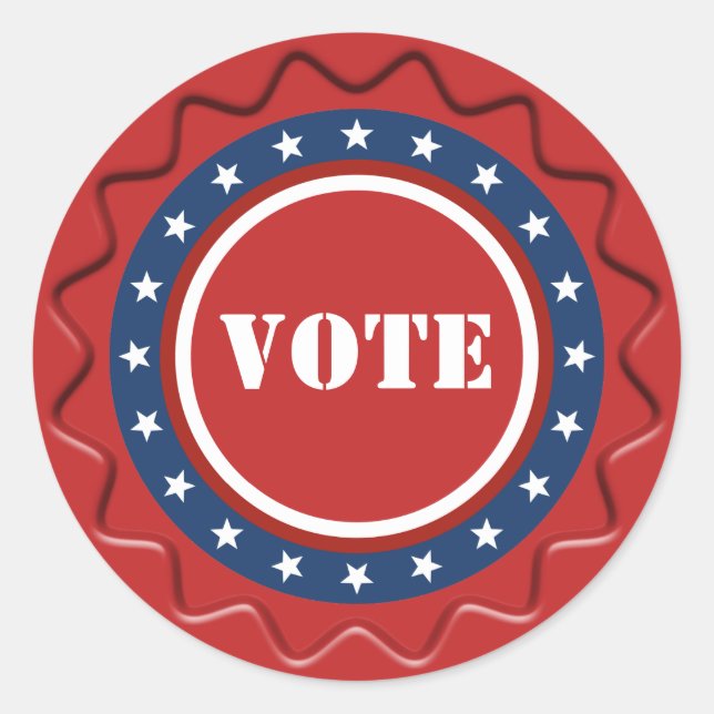 American Patriotic Vote Sign Red Wax Siegel Runder Aufkleber (Vorderseite)