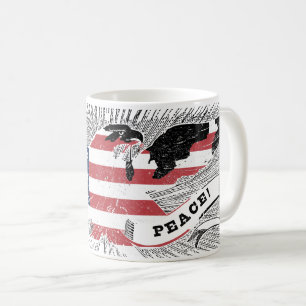 American Peace Eagle USA Flag Patriotische Kunst Kaffeetasse