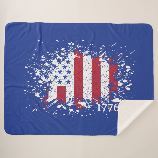 American Peace Flag 1776 American Staat National Sherpadecke (Vorderseite (Horizontal))