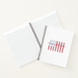 American Peace Flag Grunge + Staat National Notizbuch