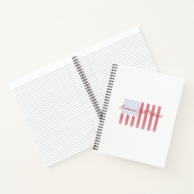 American Peace Flag Grunge + Staat National Notizbuch (Innenseite)
