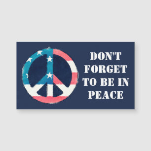 American Peace Sign grunge + Ihr Sprichwort Magnetkarte