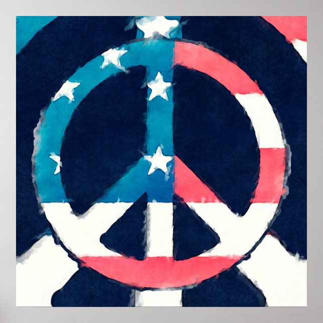 American Peace Sign grunge Poster (Vorne)