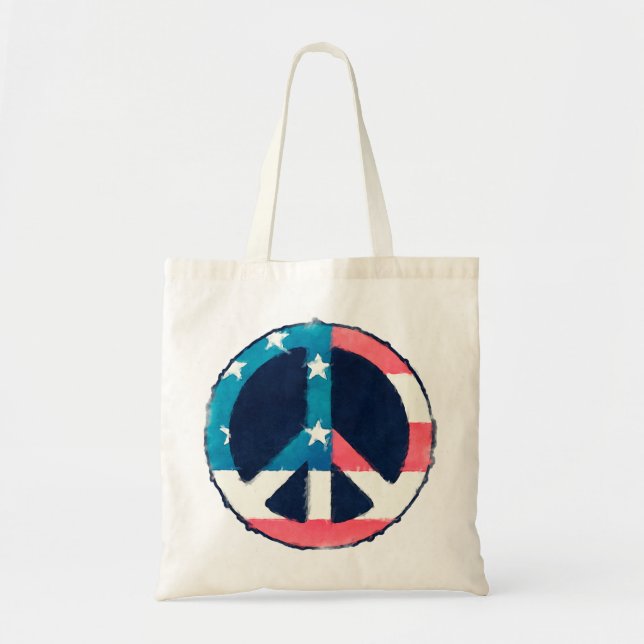 American Peace Sign grunge Tragetasche (Vorne)