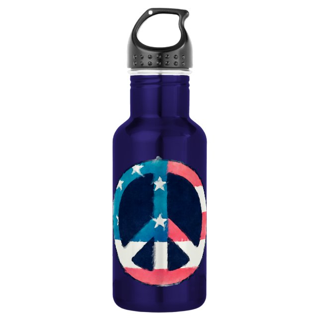 American Peace Sign grunge Trinkflasche (Vorderseite)