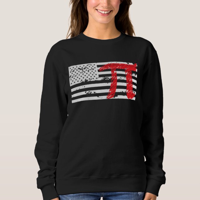 American Pi US Flag Pi Day Infinate Number Sweatshirt (Vorderseite)