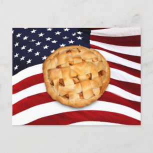 American Pie (Apple Pie mit amerikanischer Flagge) Postkarte