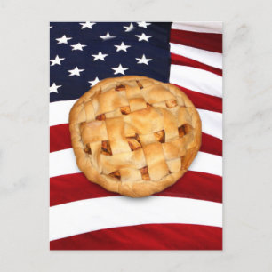 American Pie (Apple Pie mit amerikanischer Flagge) Postkarte