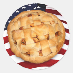 American Pie (Apple Pie mit amerikanischer Flagge) Runder Aufkleber