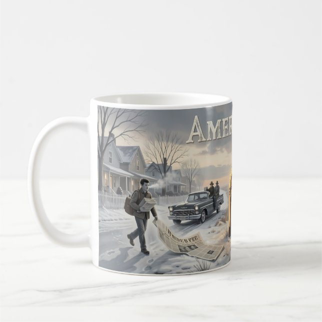 American Pie Nostalgie-Straßenposter Kaffeetasse (Links)