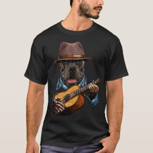 American Pit Bull Errier Gitarre Dog Guitar T-Shirt