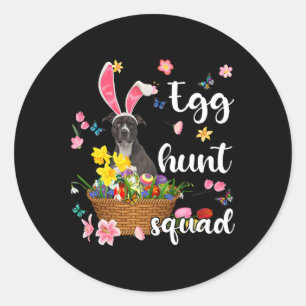 American Pit Bull Happy Ostertag Osterfarben Runder Aufkleber