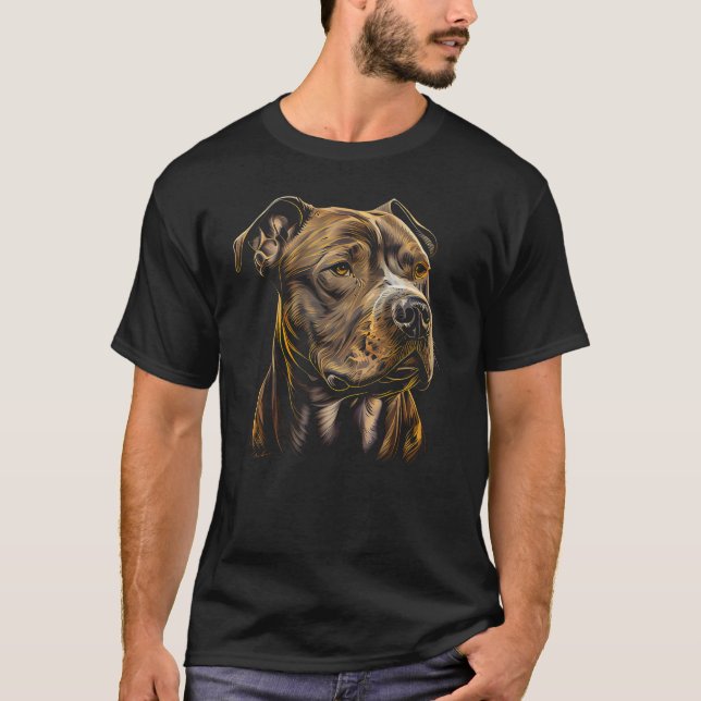 American Pit Bull Staffordshire Bull Terrier Dog G T-Shirt (Vorderseite)