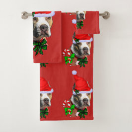 American Pit Bull Terrier Christmas Badhandtuch Set
