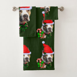 American Pit Bull Terrier Christmas Badhandtuch Set