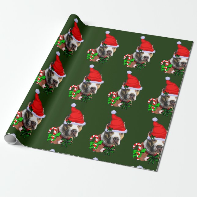 American Pit Bull Terrier Christmas Geschenkpapier (Ungerollt)