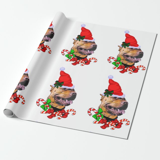 American Pit Bull Terrier Christmas Geschenkpapier (Ungerollt)