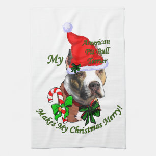 American Pit Bull Terrier Christmas Geschirrtuch