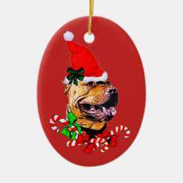 American Pit Bull Terrier Christmas Keramik Ornament