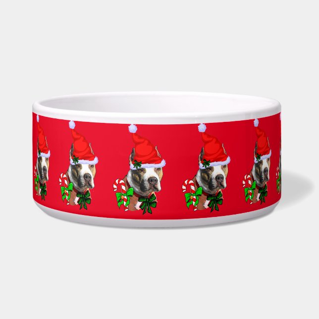 American Pit Bull Terrier Christmas Napf (Vorderseite)