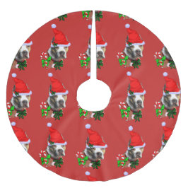 American Pit Bull Terrier Christmas Polyester Weihnachtsbaumdecke