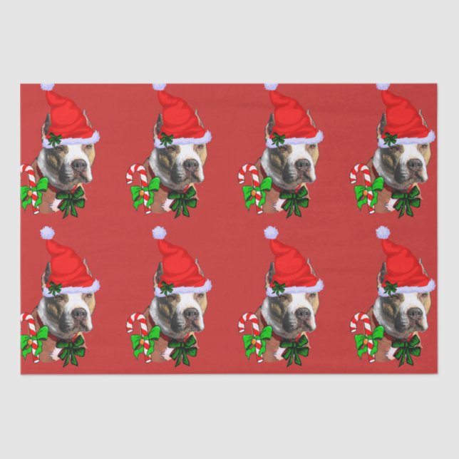 American Pit Bull Terrier Christmas Seidenpapier (Vorderseite)