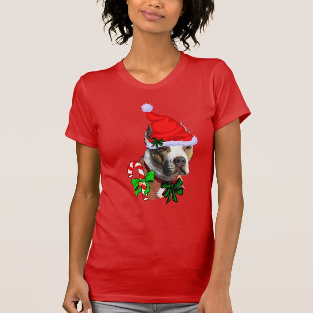 American Pit Bull Terrier Christmas T-Shirt (Vorderseite)