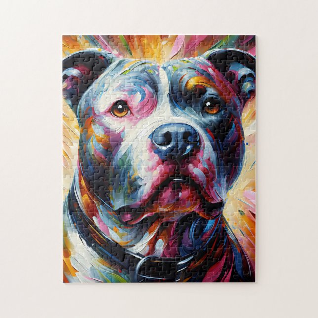 American Pit Bull Terrier Dog Akrylic Print Puzzle (Vertikal)