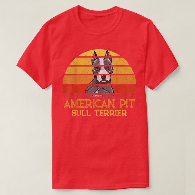 American Pit Bull Terrier Dog liebt Sonnenuntergan T-Shirt (Design vorne)