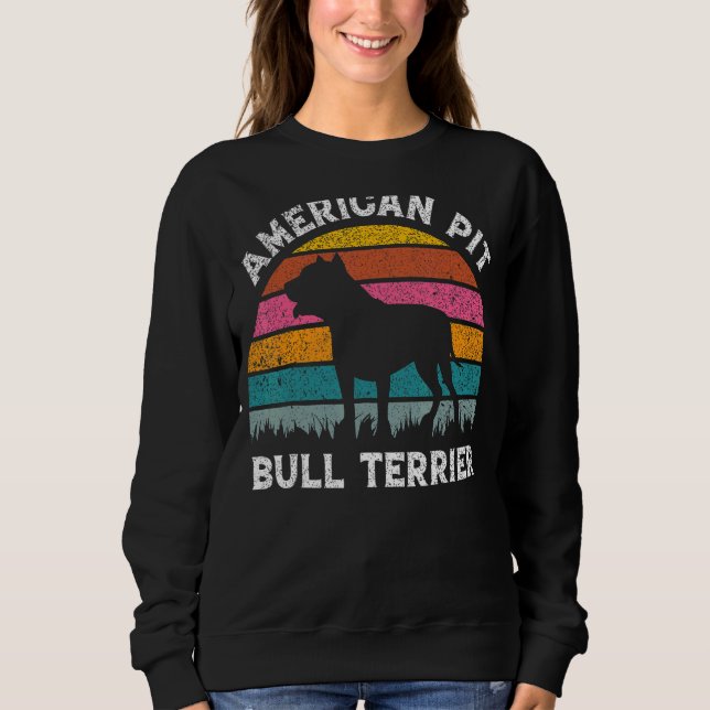 American Pit Bull Terrier Dog Sunset Sweatshirt (Vorderseite)