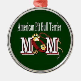 American Pit Bull Terrier MAMA Silbernes Ornament