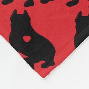 American Pit Bull Terrier Silhouette Fleecedecke