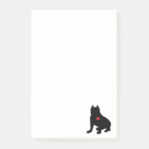 American Pit Bull Terrier Silhouette Post-it Klebezettel