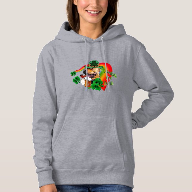 American Pit Bull Terrier St Patricks Day Hoodie (Vorderseite)