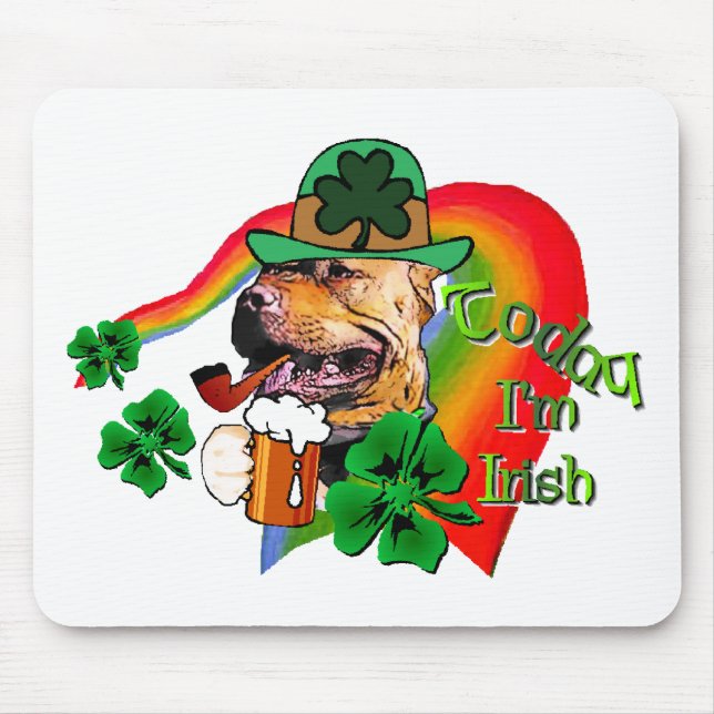 American Pit Bull Terrier St Patricks Mousepad (Vorne)