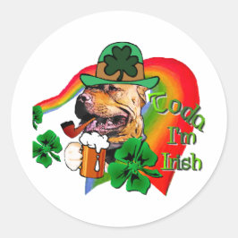 American Pit Bull Terrier St Patricks Runder Aufkleber
