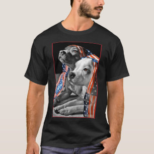 American Pit Bull Terrier Usa Flag Patriotischer H T-Shirt