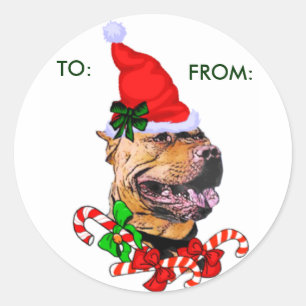 American Pit Bull Terrier Weihnachtsgeschenke Runder Aufkleber