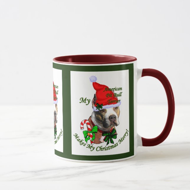 American Pit Bull Terrier Weihnachtsgeschenke Tasse (Rechts)