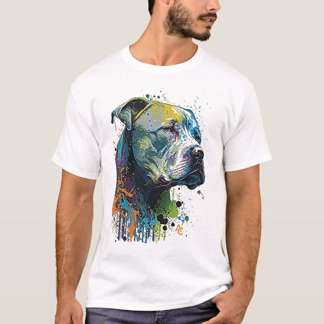 American Pitbull - Graffiti Ink Splash T - Shirt (Vorderseite)