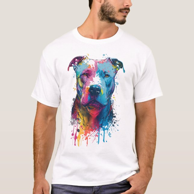 American Pitbull - Graffiti Ink Splash T-Shirt (Vorderseite)
