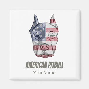 American Pitbull Terrier Bully Dog Vintage Flagge Magnet