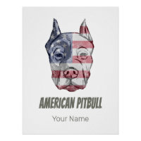 American Pitbull Terrier Bully Dog Vintage Flagge