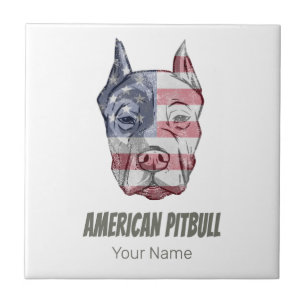 American Pitbull Terrier Bully Hund Vintage-Flagge Fliese