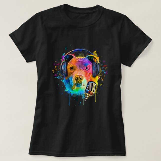 American Pitbull Terrier Dog Eigentümer Pop Art Po T-Shirt (Design vorne)
