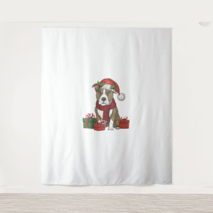 American Pitbull Terrier Dog Weihnachtslieder Part Wandteppich