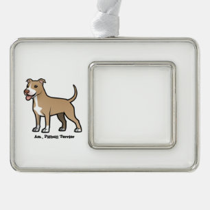 American Pitbull Terrier Rahmen-Ornament Silber